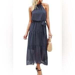 Pretty Garden Women’s Casual Halter Neck Sleeveless midi dress.
Size Large.